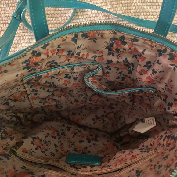 Teal Leather Tote Bag - Picture 5 of 6